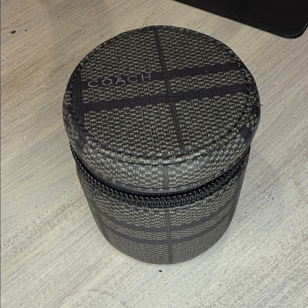 Coach World Travel Adapter Black and Gray Checkered Case - Picture 1 of 10